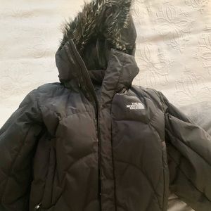 Black North Face Puffer Jacket with Fur Hood small
